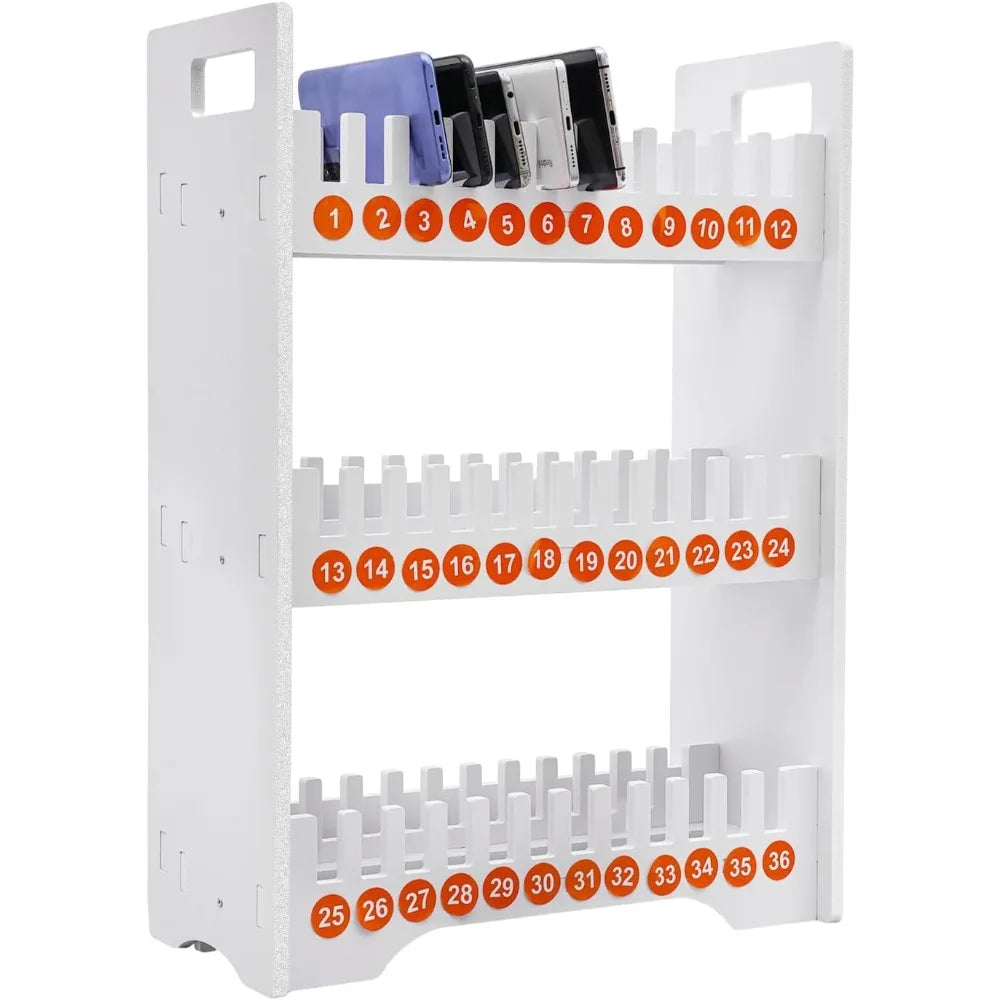 3-Tier Multi-Slot Desktop Cell Phone Storage Stand – 36-Slot Organizer Rack