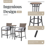 “3-Piece Patio Bar Set – Rattan Wicker Outdoor Furniture with Cushioned Stools & High Table for Backyard, Deck & Poolside”
