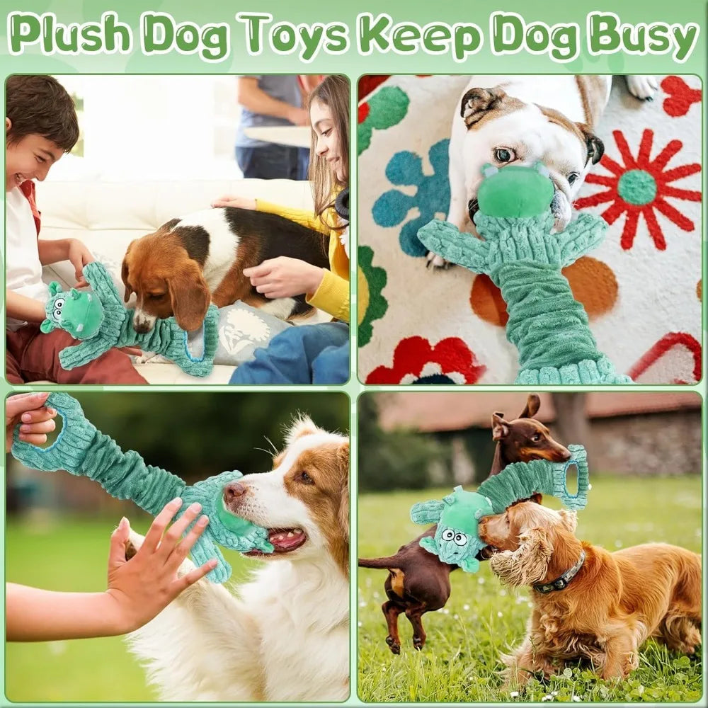 Large Plush Dog Toy with Squeaker – Durable Play Toy for Aggressive Chewers