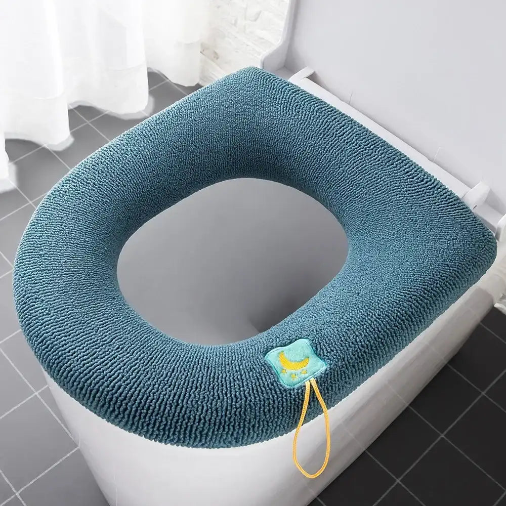 Thickened Fleece-Lined Universal Waterproof Toilet Seat Cover Pad – All-Season Comfort & Hygienic Protection