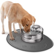 Waterproof Silicone Dog Feeding Mat – NPET Slip-Resistant, Dishwasher Safe Pet Food Mat (28 × 21 in / 26 in)