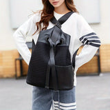 Retro Mesh Splicing Casual Backpack – Large Capacity Urban Shoulder Bag for Women