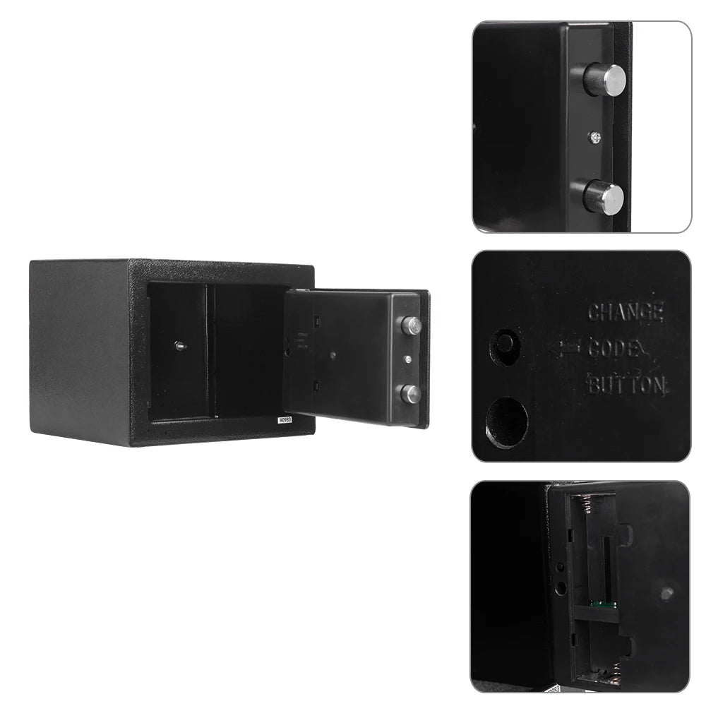 Mini Wall-Mount Electronic Code Safe Box – Black Steel 17EF Security Case for Home & Office 🔒🏠