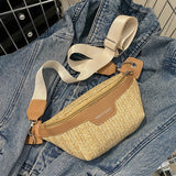 Women’s Summer Straw Shoulder Bag — Lightweight Breathable Messenger Tote with Wide Strap for Beach & Travel