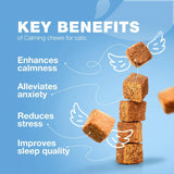 Cat Calming Treats – Hemp & Melatonin Soft Chews with Hemp Seed Oil & Probiotics for Anxiety & Stress Relief