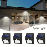 Solar Outdoor Lights 4-Pack – IP45 Waterproof Motion Sensor Security Lamps with 3 Lighting Modes for Gardens, Fences & Garages
