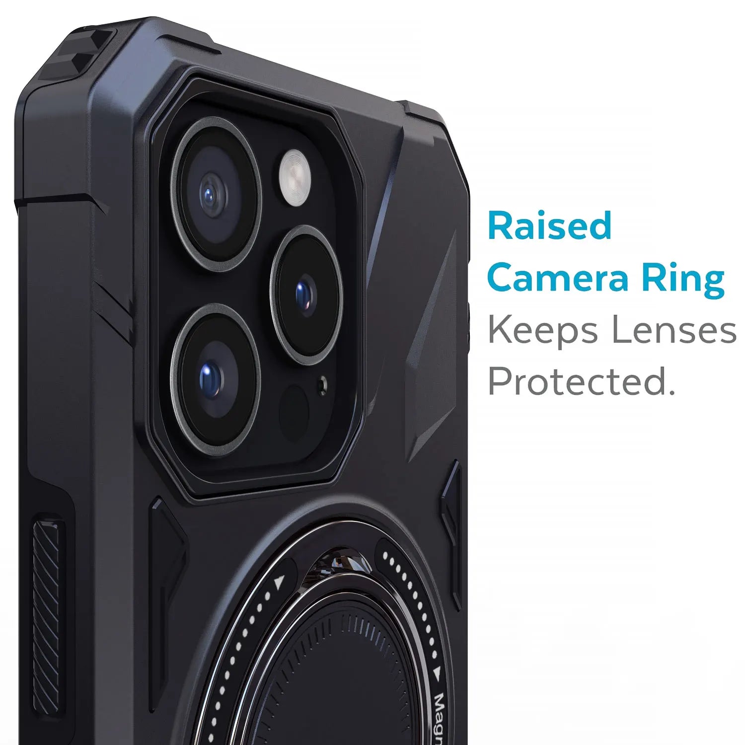 Heavy Duty Rugged Hybrid Case for iPhone 15/15 Plus/15 Pro/15 Pro Max – Magnetic Shockproof Cover with Ring Kickstand