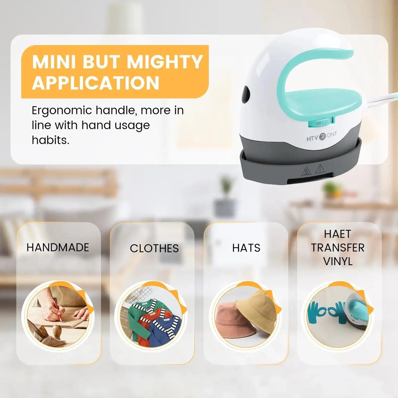 HTVRONT 2nd Gen Portable MINI Heat Press Machine DIY Auto Easy Heating Transfer Iron On HTV for Clothes Bags Shoes Hat T-shirts - PulinGO