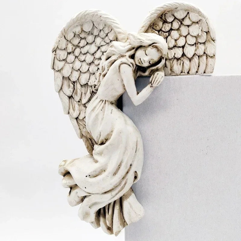 Angel Wings Resin Ornament – Elegant Door Frame & Garden Décor | Indoor & Outdoor Spiritual Home Gift