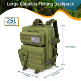 25L Tactical Fishing & Hunting Backpack – Waterproof Outdoor Pack | Men’s Large-Capacity Travel & Field Bag