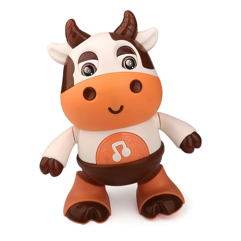 Electric Glowing Cattle Doll – Interactive Cartoon Cow Toy with Music, Lights & Movable Design, Holiday Gift for Kids