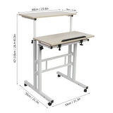 🖥️ Adjustable Laptop Stand Desk – 60cm Stand-Up Computer Desk with Rollers for Home Office & Study