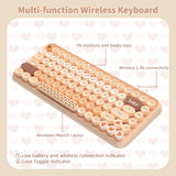 Attack Shark 308i Wireless Keyboard and Mouse Set – Color Gradient Retro Typewriter Style with Cute Round Keycaps