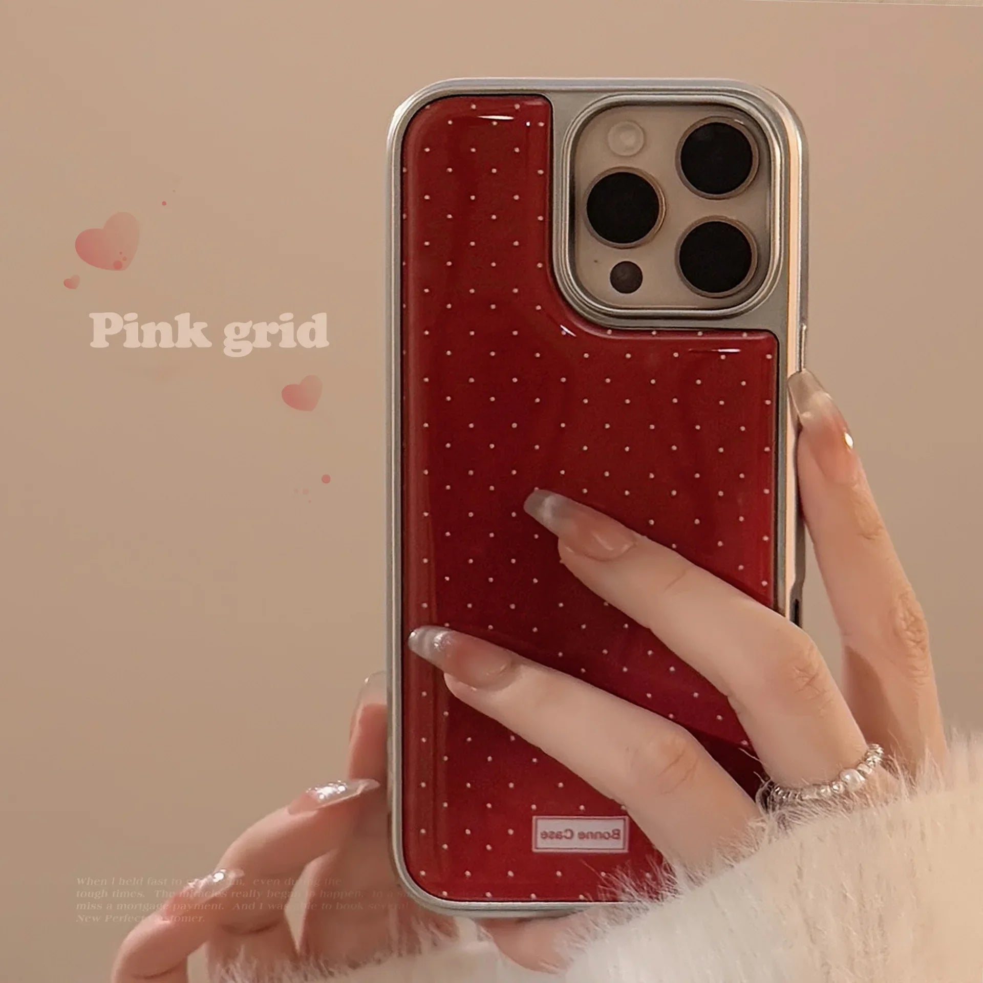 Retro Style Polka Dot Phone Case – Electroplated Slim Protective Back Cover for iPhone 11/12/13/14/15/16 Pro Max