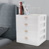 White 4-Tier Desktop Storage Drawer Organizer – 26 × 20 × 29 cm Desk Drawer Box for Office & Home