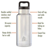 Double-Wall Stainless Steel Wide-Mouth Insulated Bottle – Adventure Ready for Hiking, Camping & Travel