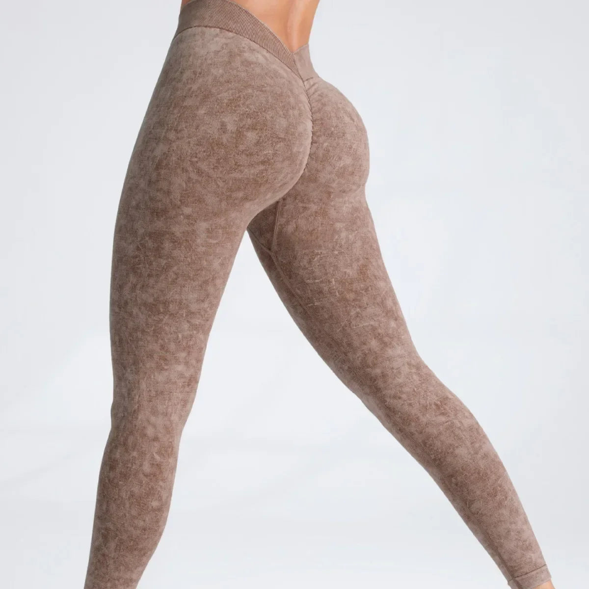 V-Back Yoga Pants for Women – Seamless High Waist Push-Up Leggings, Scrunch Gym Tights for Fitness & Workout