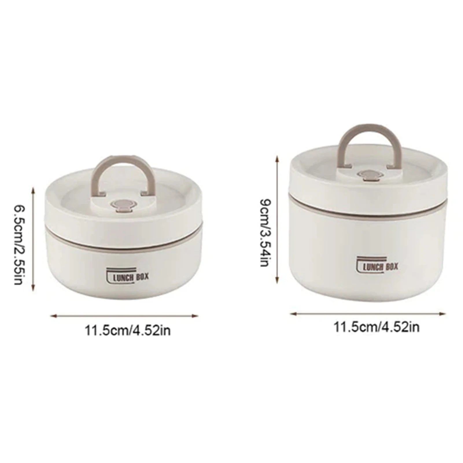 Leakproof Thermal Round Lunch Box with Folding Handle – Stainless Steel Insulated Food Jar