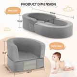 Foldable Baby & Maternal Bed Sofa – Skin-Friendly Soft Sponge Sleeping Lounger
