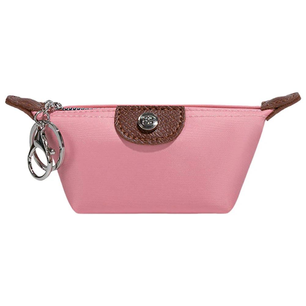 Mini Nylon Coin Purse – Portable Lipstick & Earphone Storage Bag with Keychain for Women
