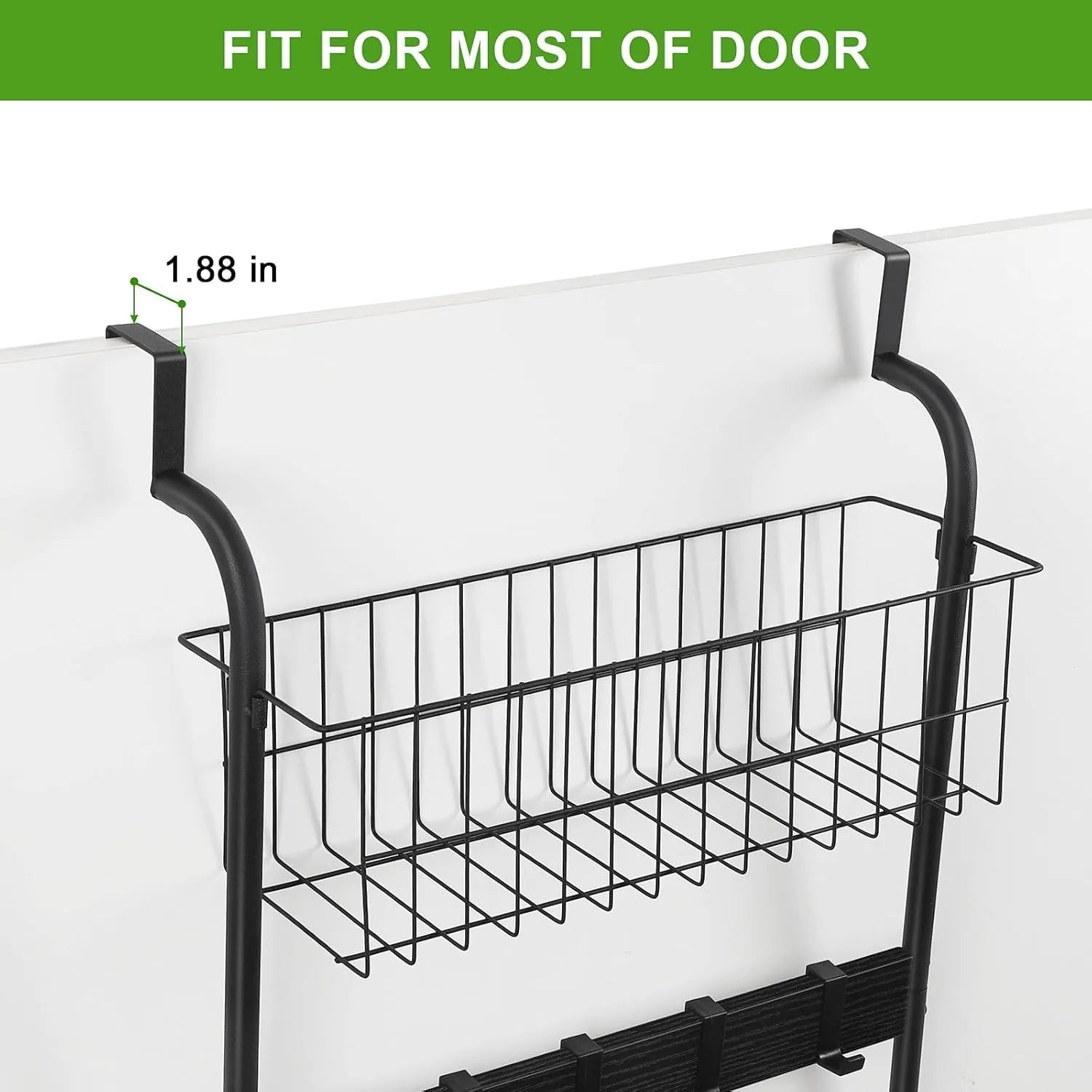 5-Tier Over-Door Metal Towel Rack with Hooks & Basket – Heavy-Duty Space-Saving Storage Organizer