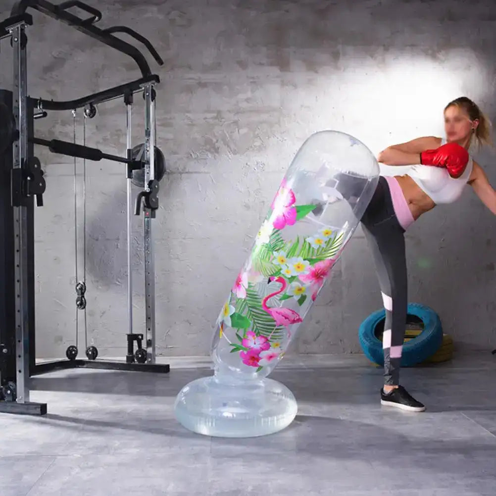 160 cm Inflatable Sandbag Vertical Boxing Column – Freestanding Fitness Decompression Tumbler for Kids & Adults