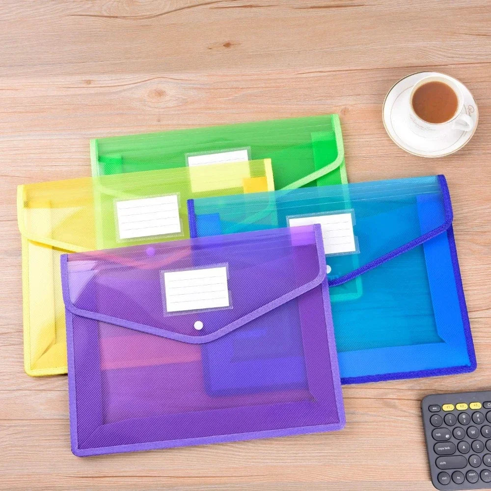Waterproof Transparent Expandable Folder – Colorful File Organizer for Office, School & Home 📂