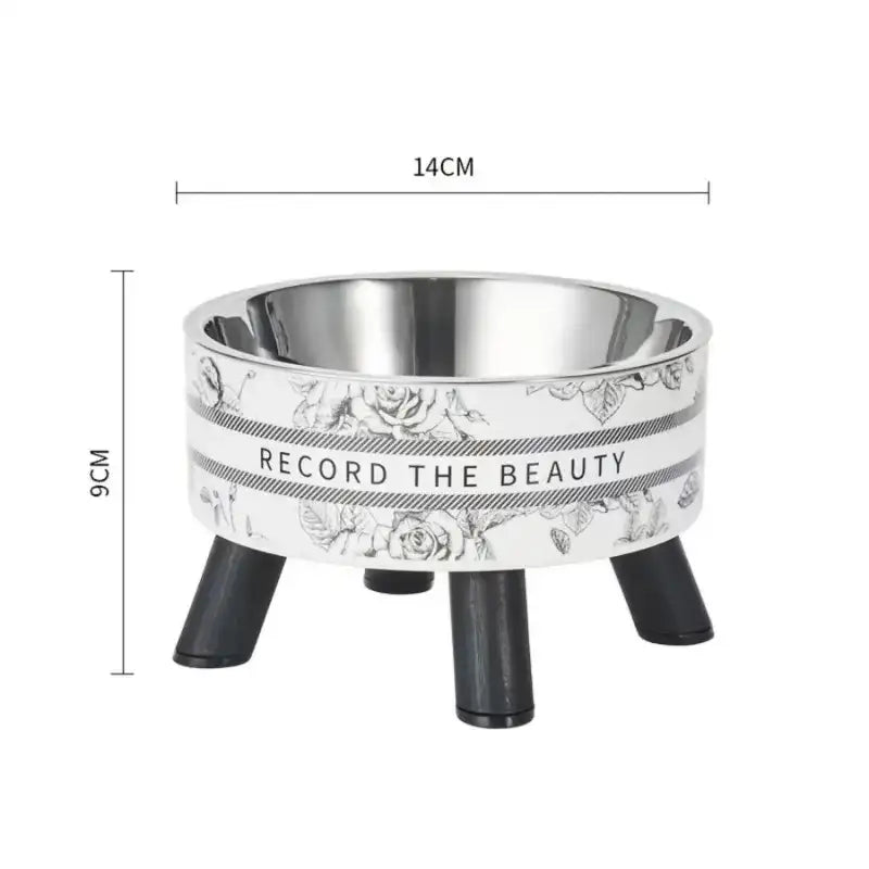 Elevated Stainless Steel Cat Bowl – Neck-Protection Design with Anti-Slip Base