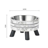 Elevated Stainless Steel Cat Bowl – Neck-Protection Design with Anti-Slip Base