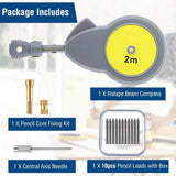 A6 Drawing & Measurement Tool Set – Beam Compass, 56ft Tape Measure & Pencil Leads for Precise Circles and Lines