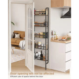 Behind-the-Door Narrow 5-Tier Bathroom Shelf – Space-Saving Slim Storage Unit