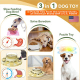 Dog Puzzle Toy w/Button – 2-in-1 Food Dispenser & Slow Feeder Game for Mental Stimulation