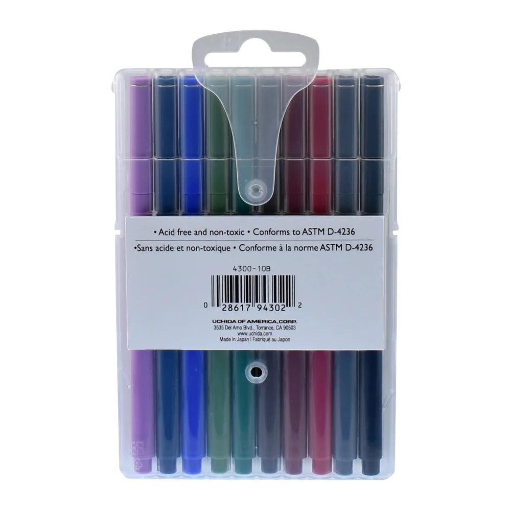Le Pen Felt Tip Pens Set – 10 Count Medium Point, Water-Based Quick-Dry Ink, Smudge-Resistant for Journals, Notes & Art