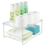 rPET Clear Stacking Shelf – Under Sink & Bathroom Organizer Rack for Countertop Storage