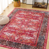 Vintage Floral Accent Area Rug – Soft Fluffy Large Carpet for Bedroom & Living Room Home Décor