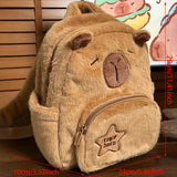 Cute Capybara Plush Backpack — Large-Capacity Cartoon Travel & Casual Backpack for Women & Girls