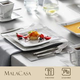 MALACASA Flora 30-Piece Marble-Pattern Porcelain Dinnerware Set – Service for Six
