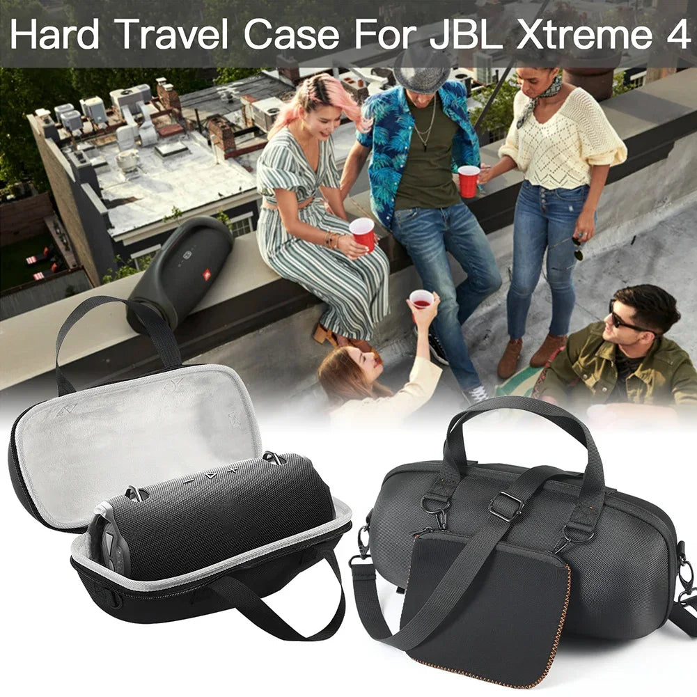 Hard Waterproof Carrying Case with Zipper Pocket & Shoulder Strap – Travel Protective Bag for JBL Xtreme 4 Wireless BT Speaker