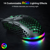 SM900 Wired Gaming Mouse – 12,800 DPI Honeycomb Lightweight Mouse with 7 Buttons & Macro Software for PC/Laptop