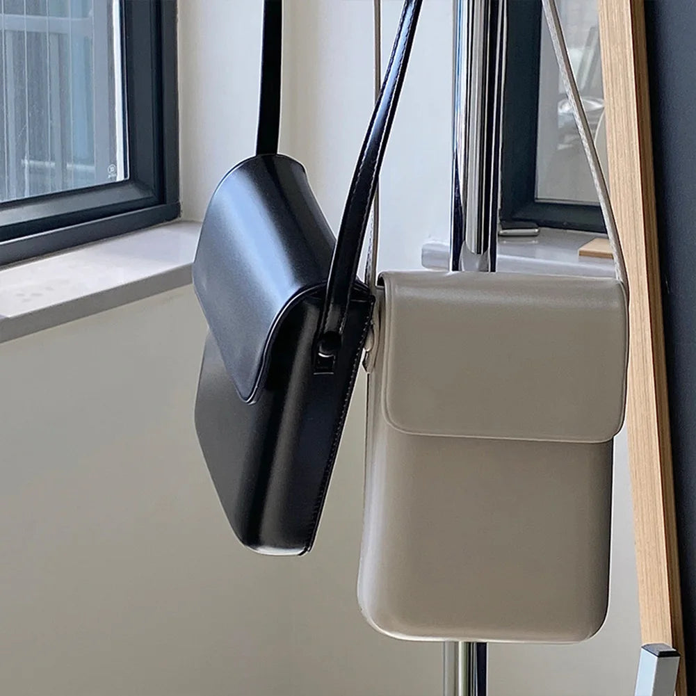 Minimalist Women’s Crossbody Bag – Retro PU Leather Shoulder Bag with Adjustable Strap