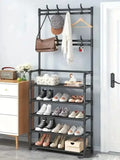 A clothes hanger and shoe rack at the entrance, used for storing shoes, clothes, jackets, hats, bags, umbrellas in the hallway - PulinGO