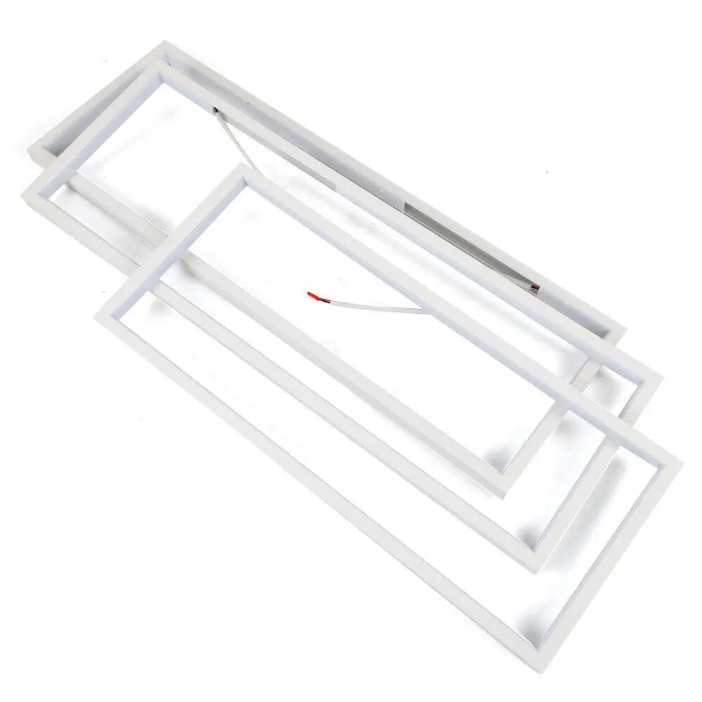 Loyalheartd Modern LED Square Ceiling Light – Dimmable Flush Mount Chandelier with Remote Control