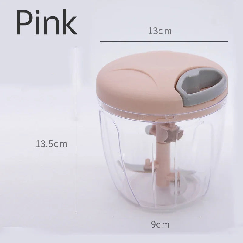 500 / 900 mL Manual Meat Mincer & Garlic Chopper – Multi-Purpose Food Crusher with Stainless Blades