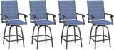 “5-Piece Outdoor High-Top Bar Set – Waterproof Bar-Height Table & 4 Chairs Bistro Patio Set in Light Blue”