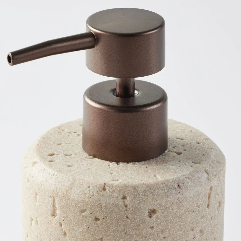 Faux Stone Soap Pump – Compact Modern Lotion & Soap Dispenser for Bathroom or Kitchen