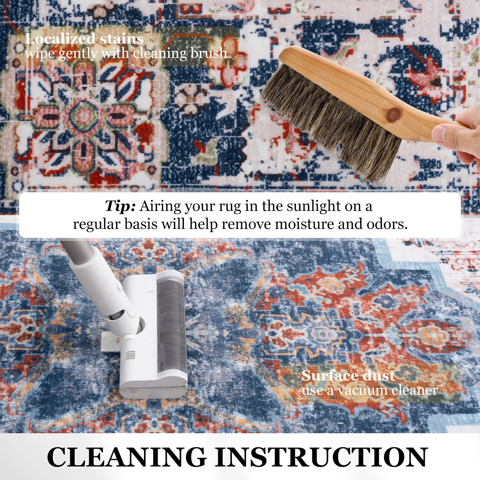 Retro Persian Sponge Carpet – Washable Non-Shedding Stain-Resistant Area Rug for Living Room & Home Décor