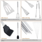 “20-Piece BBQ Grill Tool Set – Heavy Duty Stainless Steel Barbecue Utensils & Accessories Kit for Outdoor Grilling”