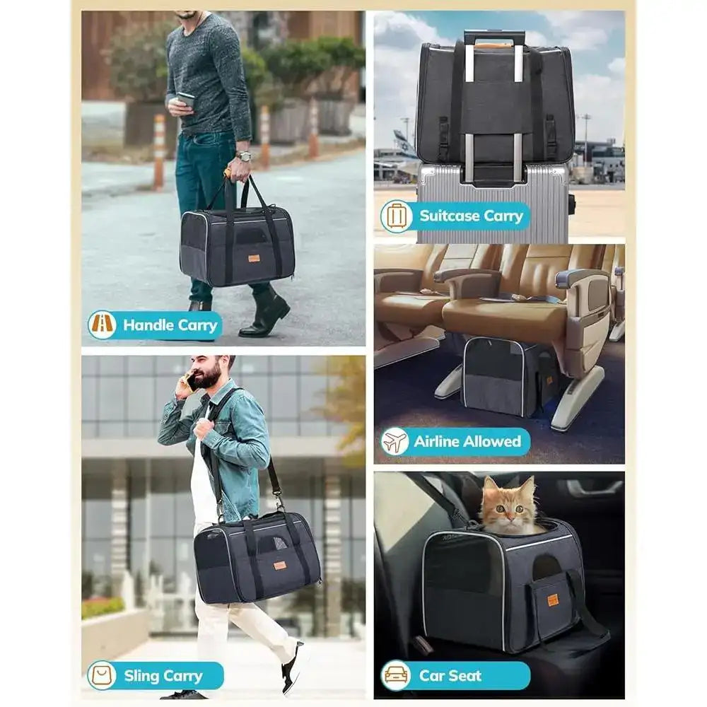 Pecute Airline Approved Expandable Pet Carrier Dog & Cat