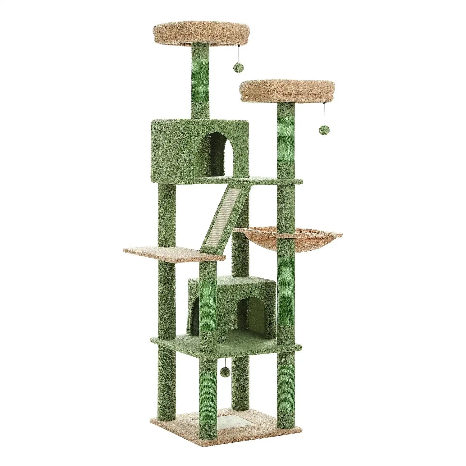 Large Cat Tree Tower for Indoor Cats – Multi-Level Plush Cat Condo with Scratching Posts, Boards, Perches & Caves