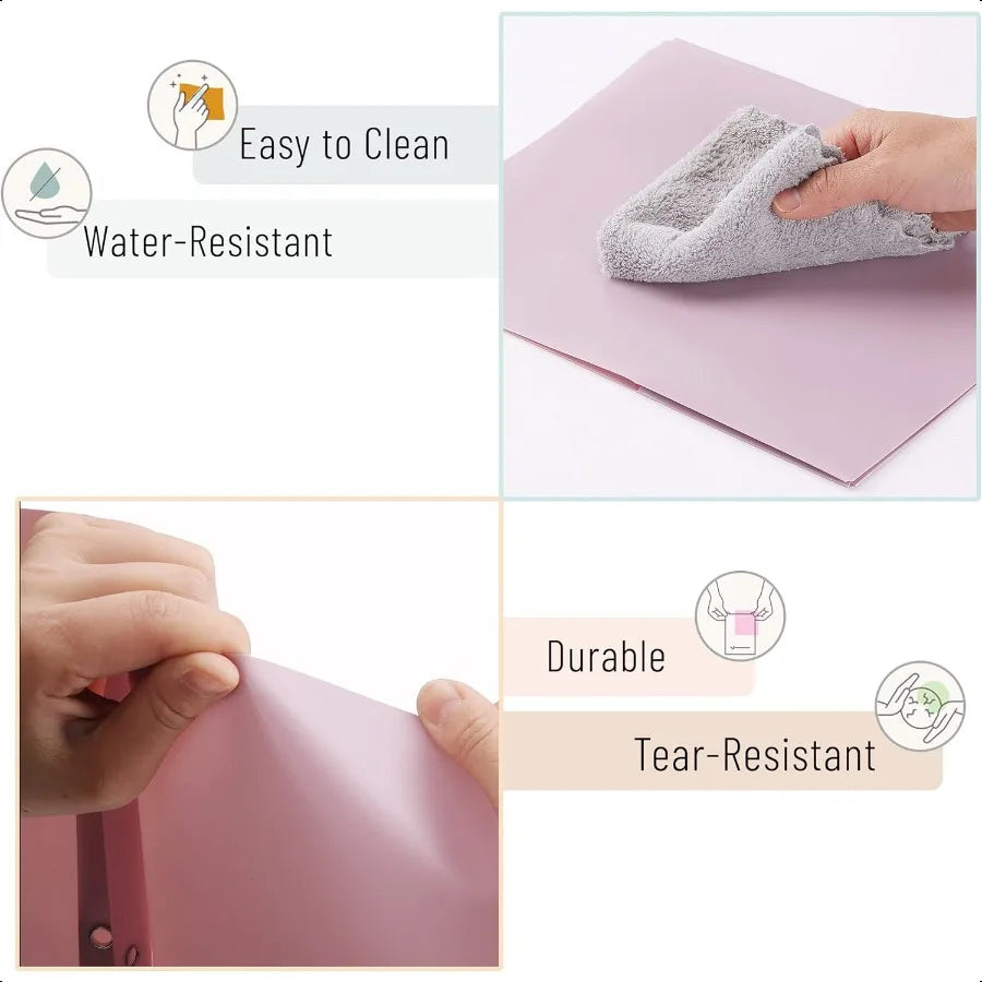 Plastic Folders with Pockets & Prongs – 5-Pack Muted Pastel Colors, Letter Size (8.5" x 11") 🗂️